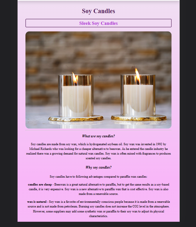 Candles Project